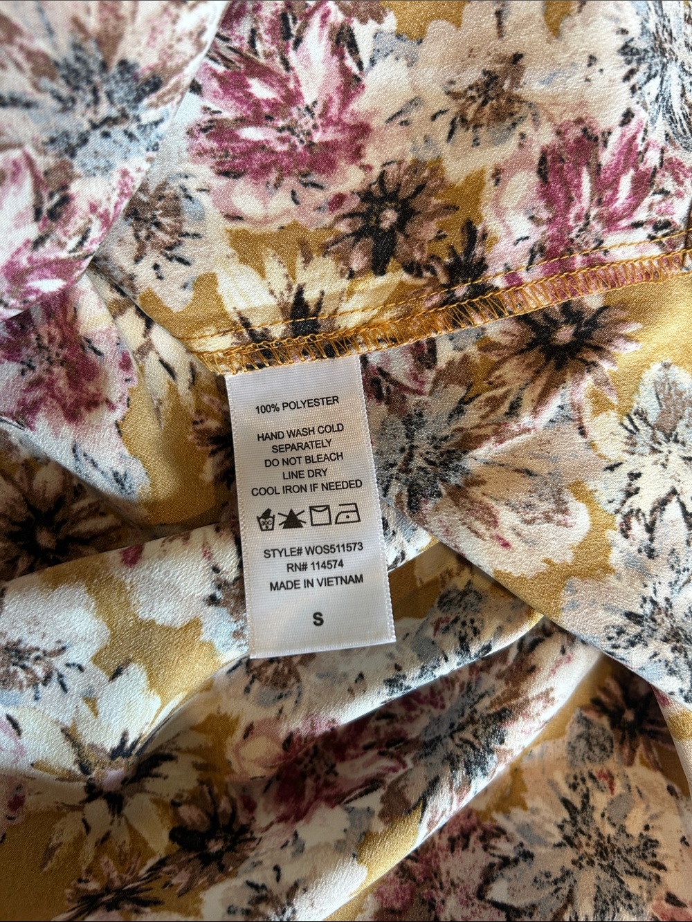 Pleione Mustard Floral Long-Sleeve Blouse - Picture 8 of 8